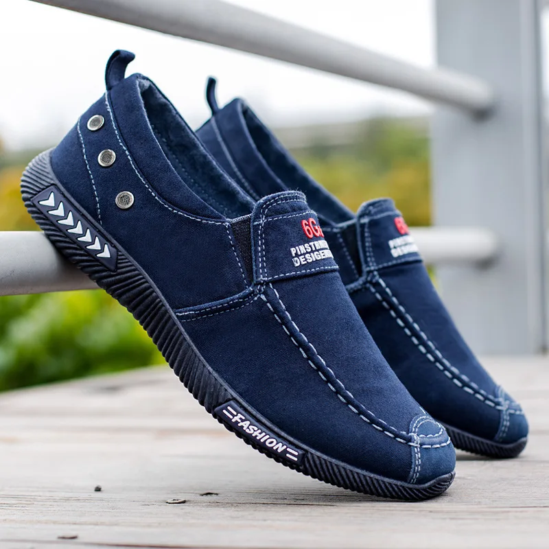

Men's Slip-On Lazy Walking Old Beijing Cloth Loafers Shoes Soft Sole Wear-resistant Non Slip Casual Driving Shoes
