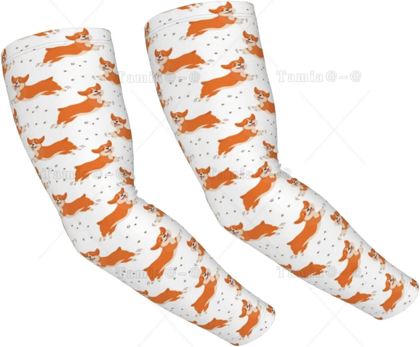 Cooling Arm Sleeves for Men Women Uv Protection Cute Corgi Dog Funny Tattoo Sleeves To Cover Arms Gardening Compression
