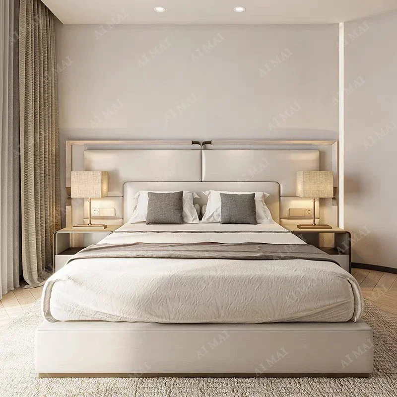 

Modern Beauty Bed Simple European Platform Sleeping Princess Bed Luxury Baby Nordic Full Tatami Wooden Beliche Salon Furniture