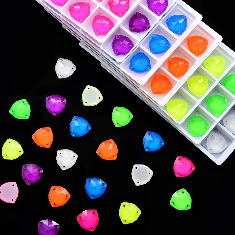 OLeeya K9 Glas Neon Aufnähbare Strass-Steine DIY-Zubehör Fluoreszierende Nähkristalle стразы für Kleidungsdekorationen – Detail 2