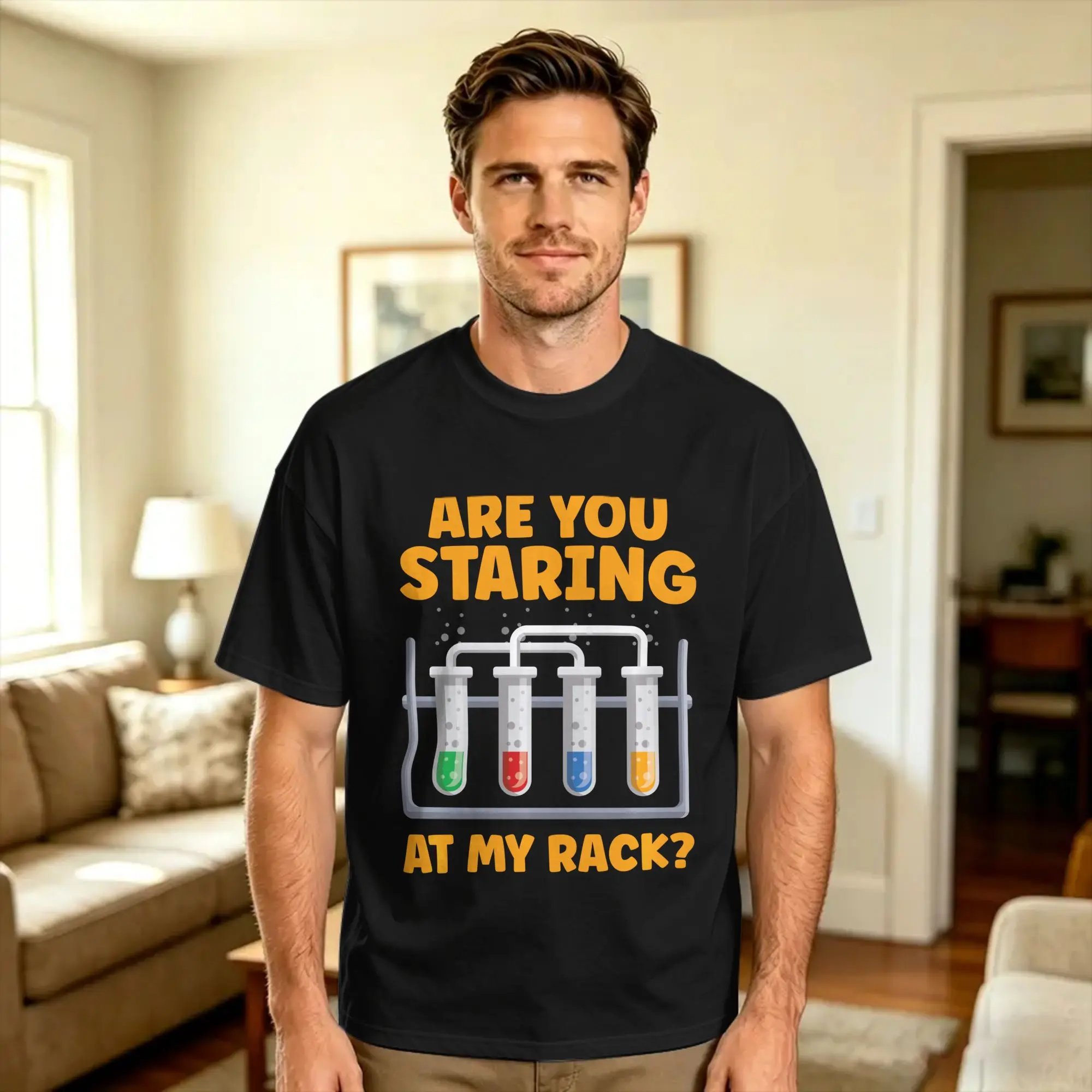 Chemistry are You Staring at My Rack Scientist Performance T-Shirt Summer  Trendy Cool T Shirts 100 Cotton O-Neck Oversize Tees