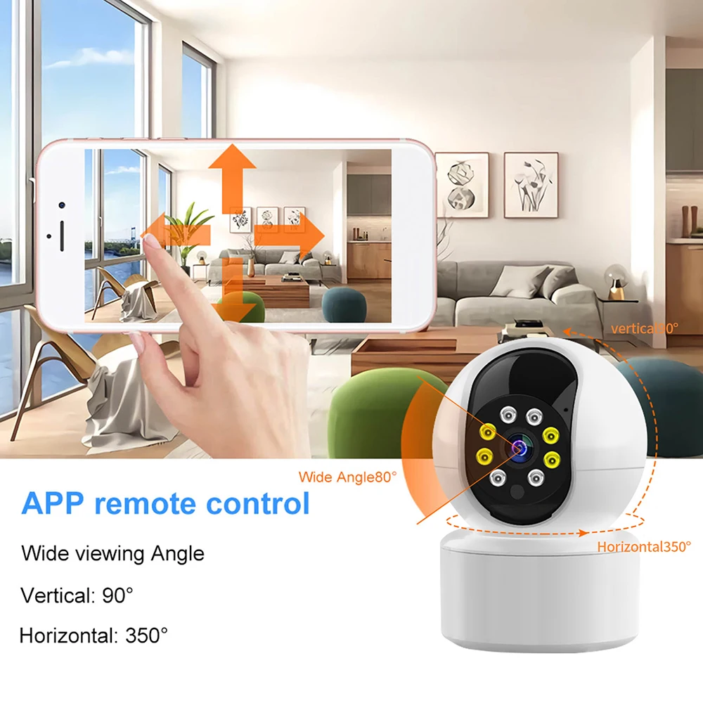 5MP WIFI Camera Security Protection Pet Baby Monitor Automatic Tracking Night Vision Two-Way Audio Wireless IP Surveillance Cam