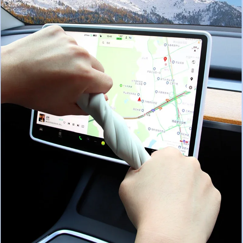 Car Screens Silicone Protective Cover Shockproof Navigation Screen Protective Cover For Tesla Model3/Y Narrow Frame Accessories 6