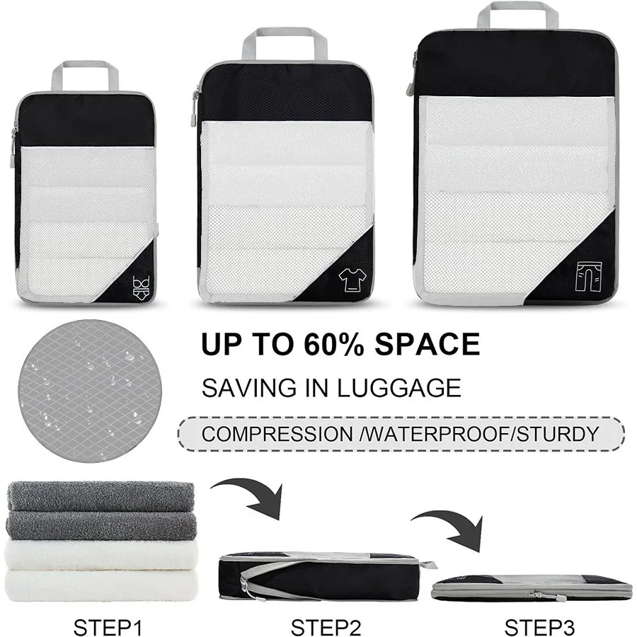 Travel Storage Kit Compression 5-Piece Large Capacity Multi-Size Luggage Storage Bag Portable Luggage Packing Strap