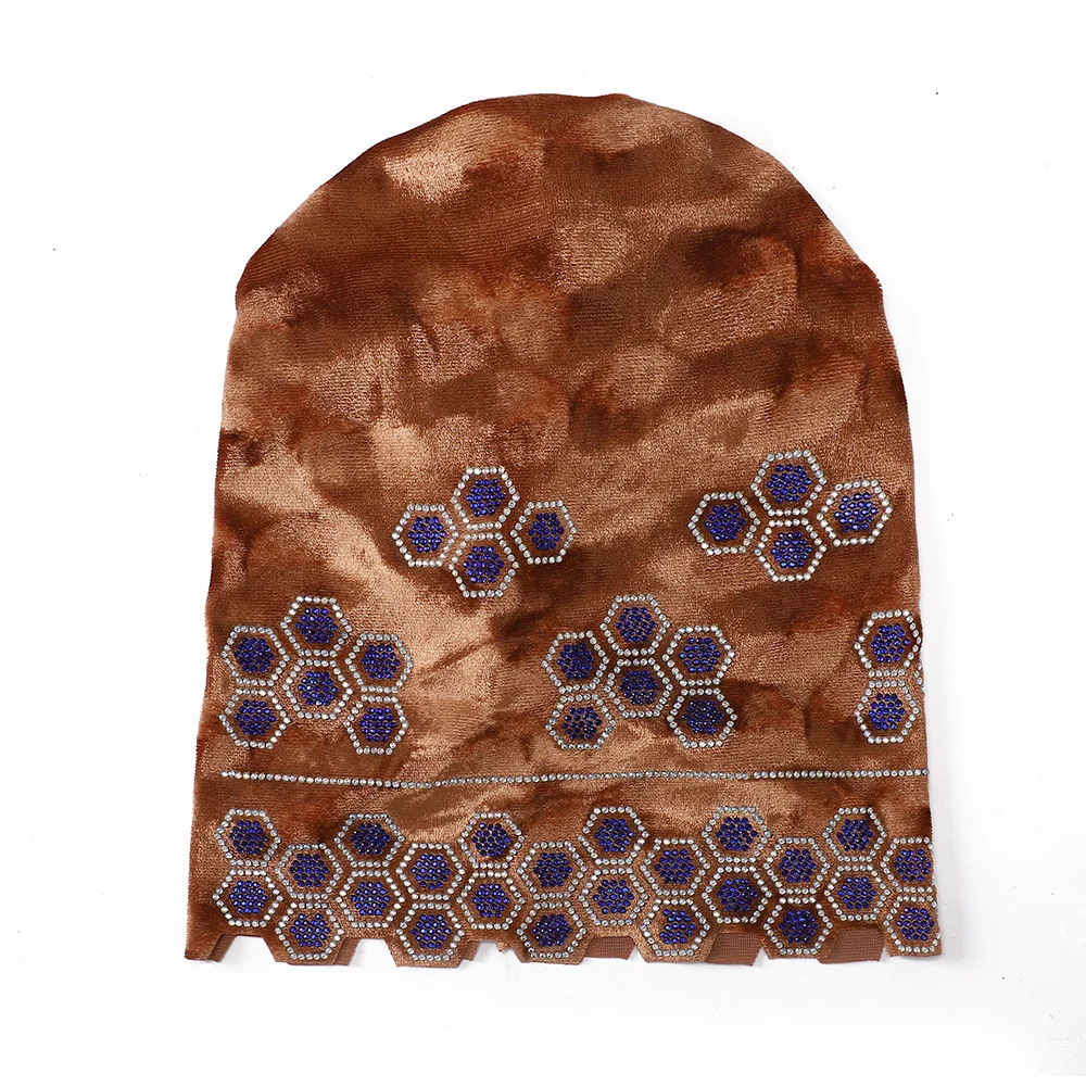 Headband Hijab Scarf with Rhinestone Undercap Abaya Hijabs Muslim Flannel Turbans Instant Head Wrap Women Bonnet Cap