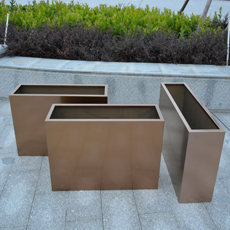 Z Stainless Steel Rectangular Planter Box Eco-Friendly Lightweight Custom Dimensions Home Garden Decor For Municipal ParkZ