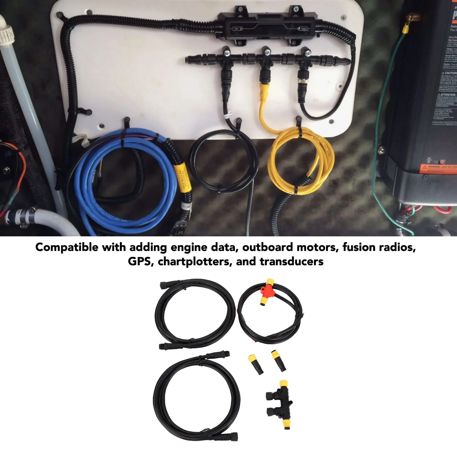 NMEA 2000 Connector Kit Plug and Play  Metal and Plastic Rainproof NMEA 2000 Starter Kit for Complete Communication Network