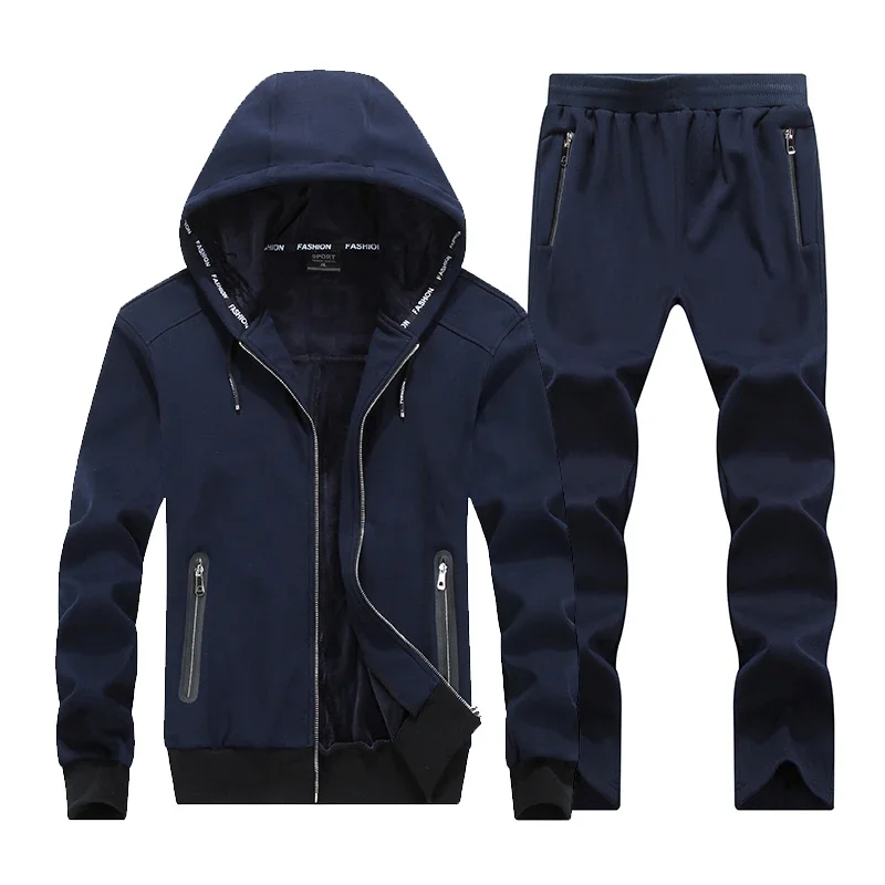 Winter Large Size Sweater Suit Male Hooded Fleece with Thickened Fat Kid Size Big Yards Male Tracksuit Set Men 7X 6XL 8XL