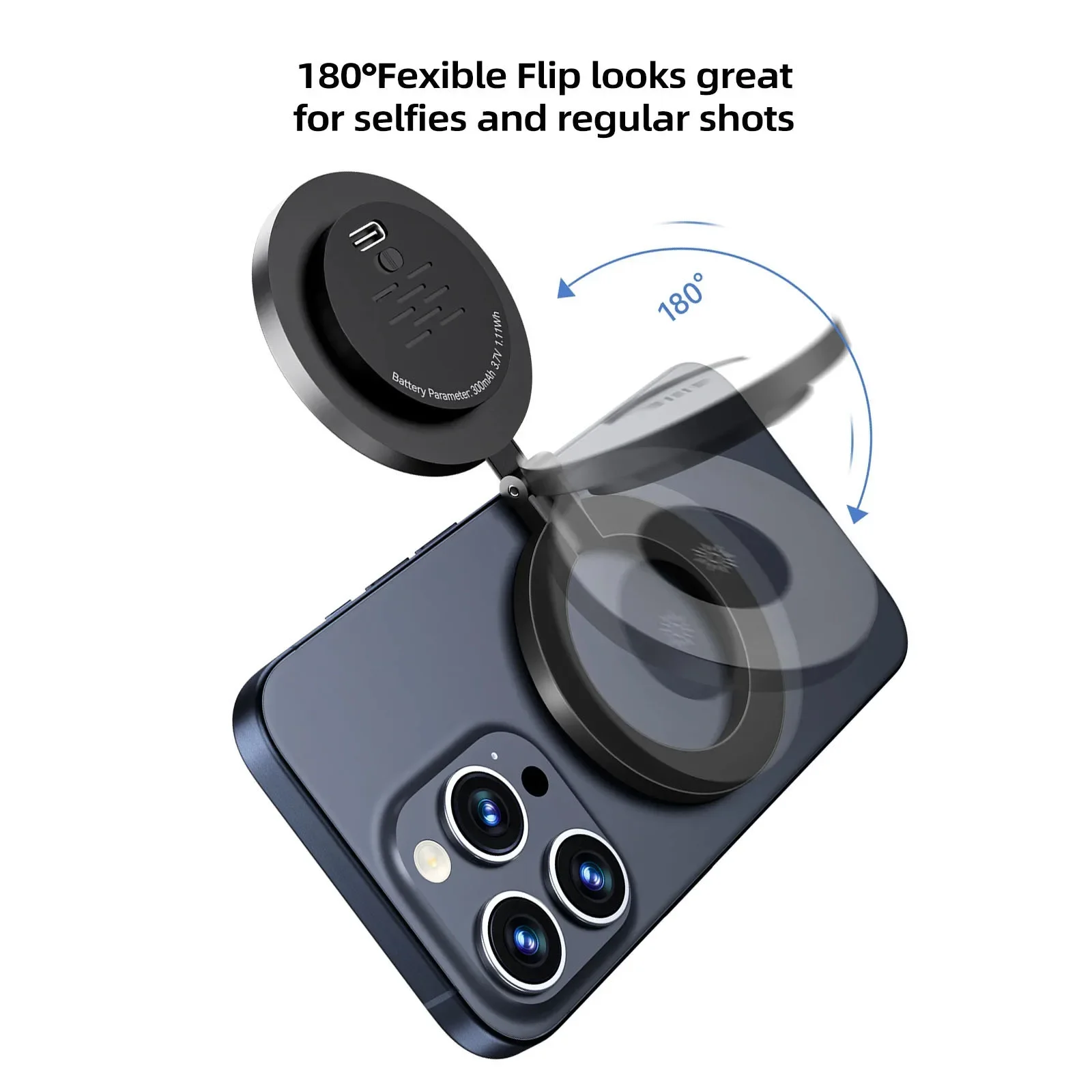 Mini anello luminoso magnetico tascabile per Iphone/Android 2500K-9000K Luce di riempimento dimmerabile Luce selfie portatile per vlogging