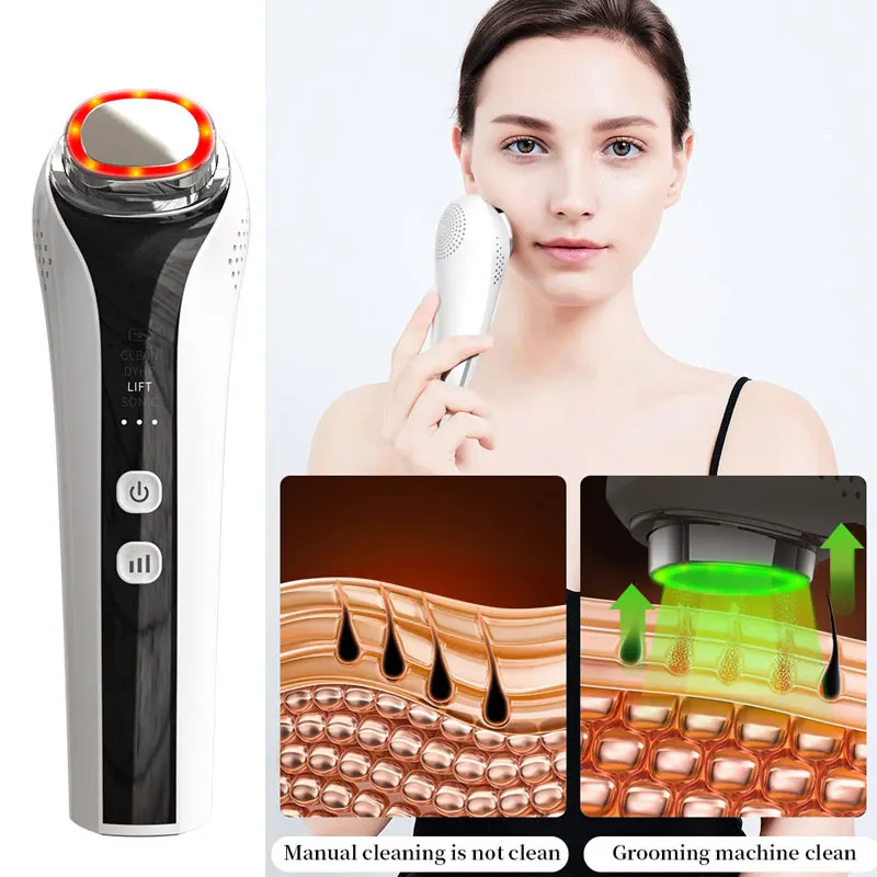 Ultraschall-Gesichtsmassagegerät EMS Mikrostrom Multifunktions-Haushalt Lifting Einführung Verjüngungsinstrument Schönheitsgerät