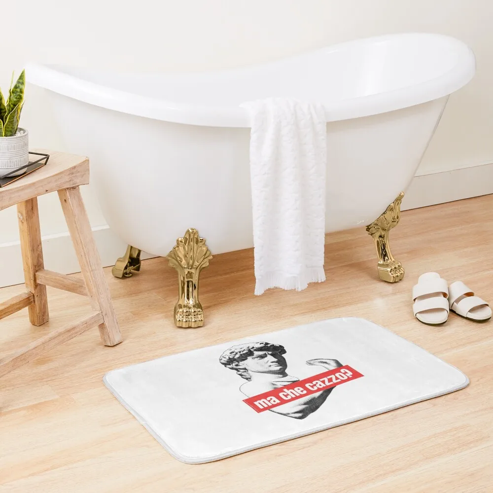 Ma Che Cazzo?! Funny David Sculptur with talking Hand Bath Mat Floors For Bathroom Carpets For The Bathroom Mat