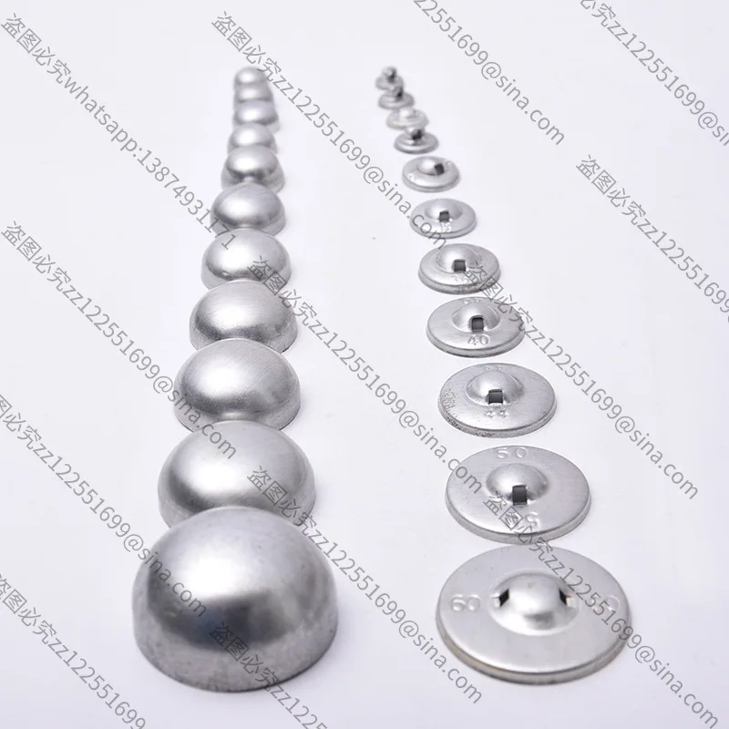 Suitable for Coat Button Mushroom ButtonBlank Hemispherical Button, Mushroom Aluminum BottomBag Button, Metal ButtonAccessory