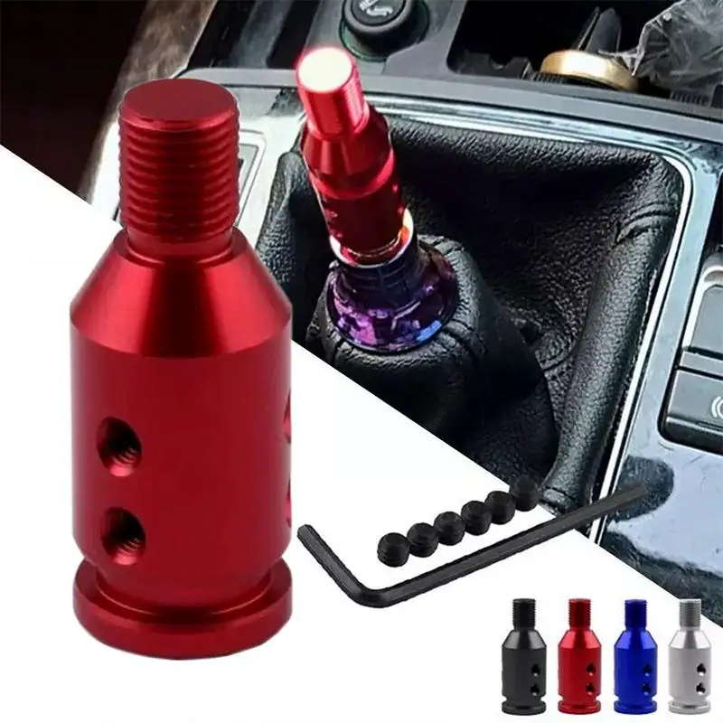 Universal Fit Aluminum Gear Shift Knob Adapter for Non-Threaded Car Shifters with Easy Installation