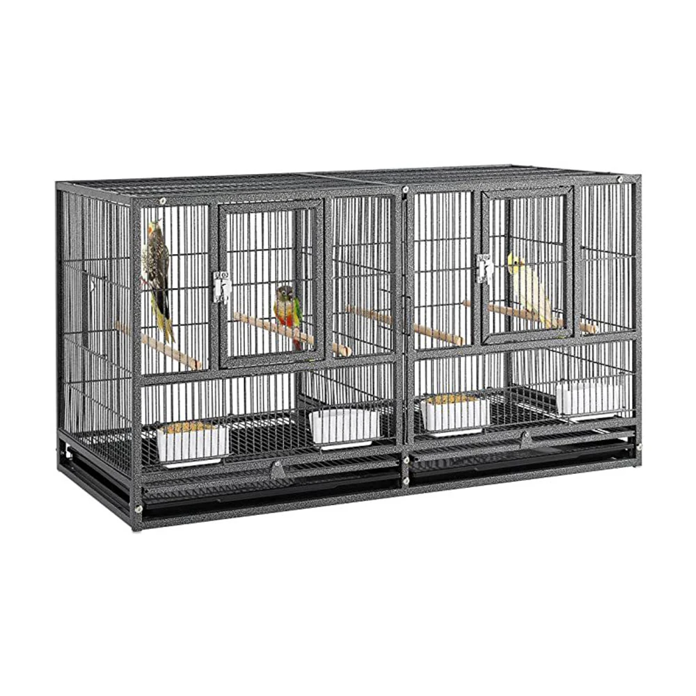 3 Levels Bird Layer Cages with 12 Stand Bars 12 Food Boxes for Parrots Pigeons Playing Iron Wire Cage Birdhouse Birdcage