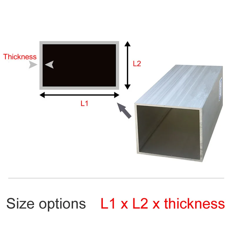 8x10x12x15x20x25x30x35x38 Prostokątny profil rur aluminiowych 6063 Rura kwadratowa ze stopu aluminium Kompletne specyfikacje Szeroko stosowane