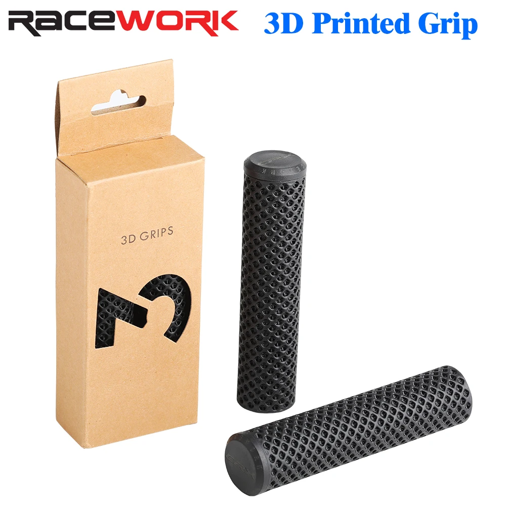 

RACEWORK 3D Printed Bicycle Grips MTB Shock Absorbing Mountain Bike Handlebar Anti-Slip Grip