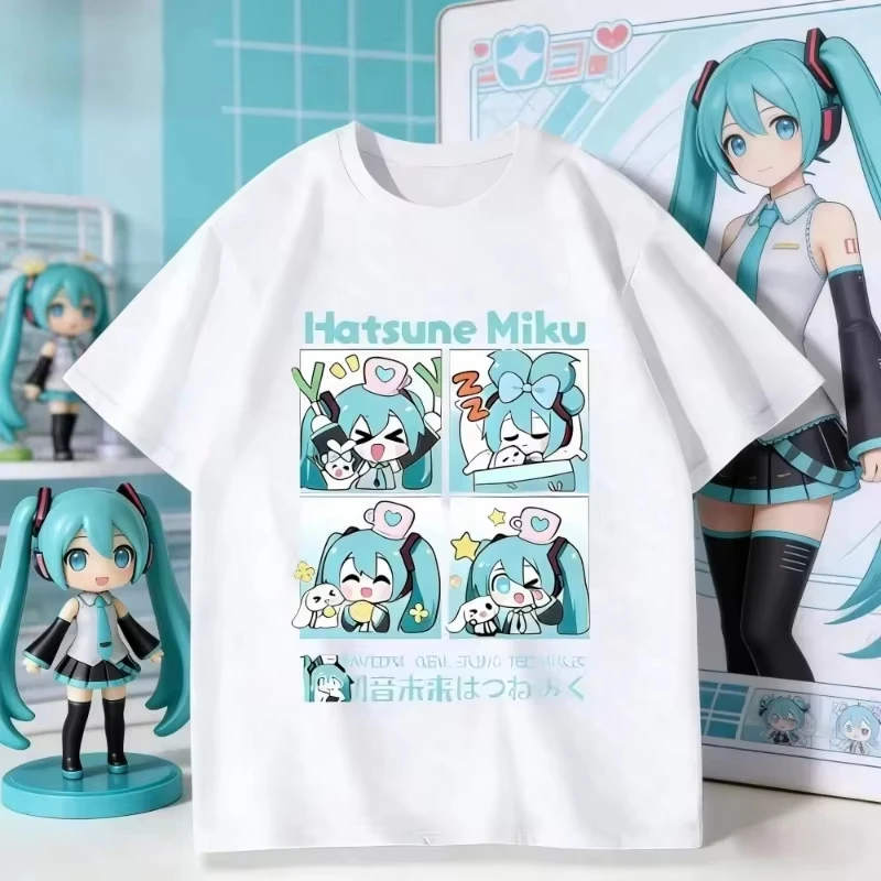 camiseta-casual-com-estampa-kawaii-de-anime-hatsune-miku-4-grid-blusa-de-algodao-unissex-para-uso-urbano