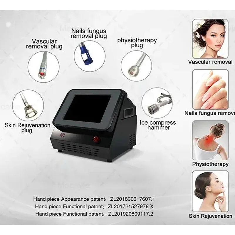 980nm Diode Laser Machine 30W Vascular Spider Vein Removal Nail Fungus Treatment Physiotherapy Skin Rejuvenation Ice Hammer CE