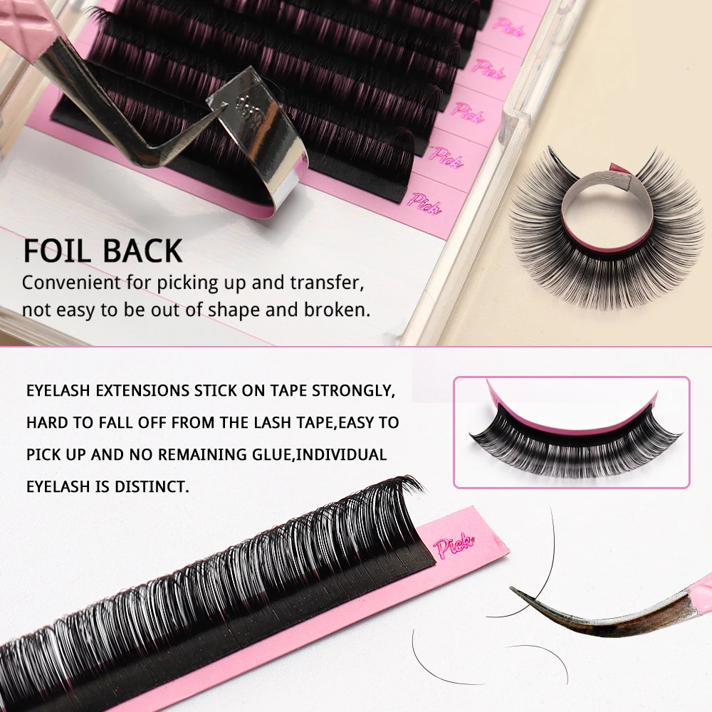 16 file Ventole morbide Estensione ciglia in fiore Personalizzabile Facile CC Curl Coreano PBT Box Volume all'ingrosso Ventole di estensione ciglia