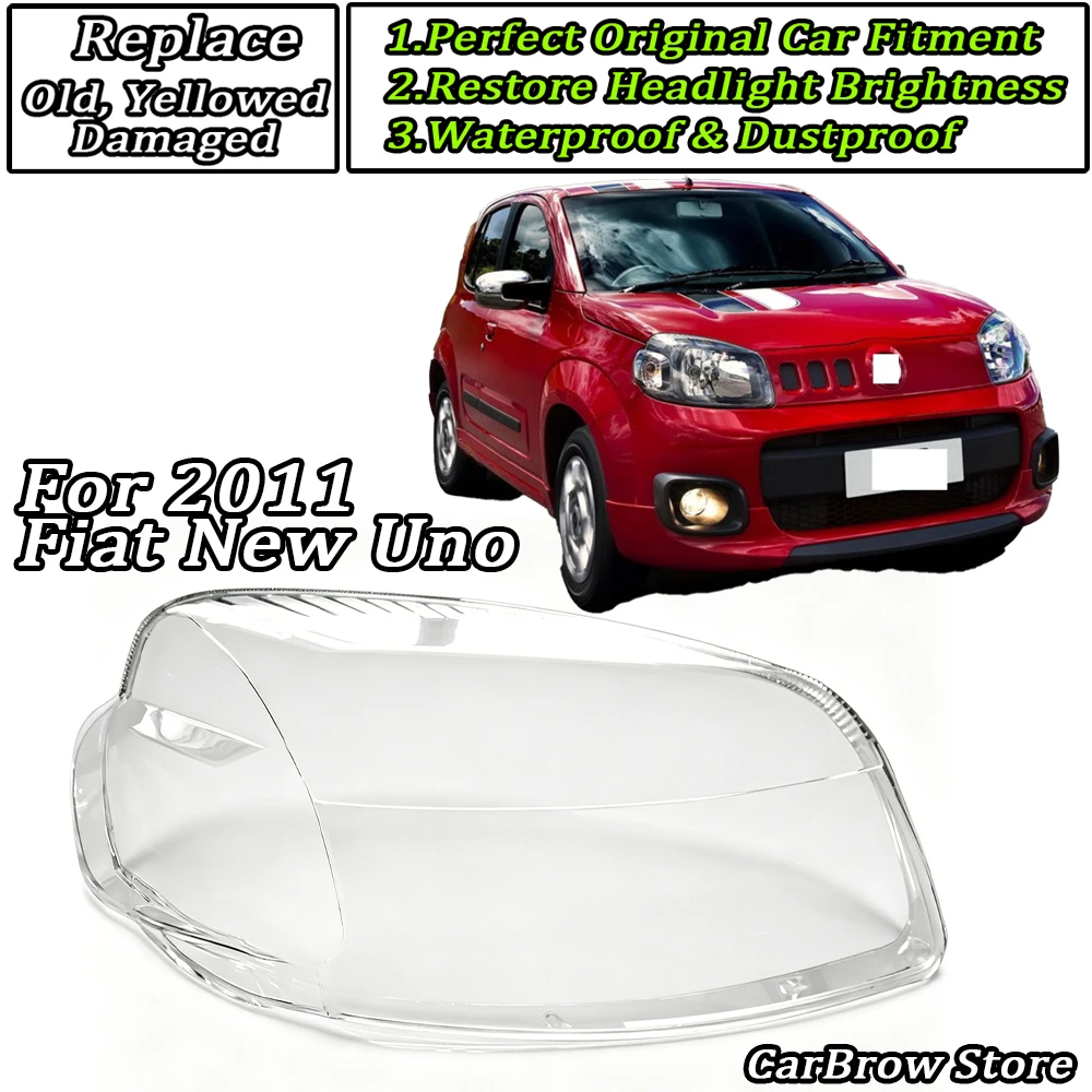 Car Accessories Headlamp Shell Transparent Lampshade Headlight Lens Cover Plexiglass Fit 2011 For Fiat New Uno