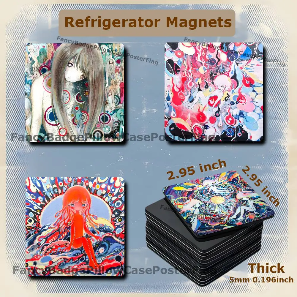 

S-Siku Art Painting 75mm Frigerator Magnet Square Stickers Personalize Fridge Refrigerator Wall Door Decoration