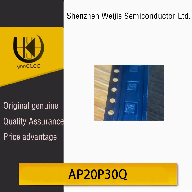 

Genuine AP20P30Q P-Channel -30V-20A MOS Field Effect Transistor Chip, Silk Screen DFN-3x3