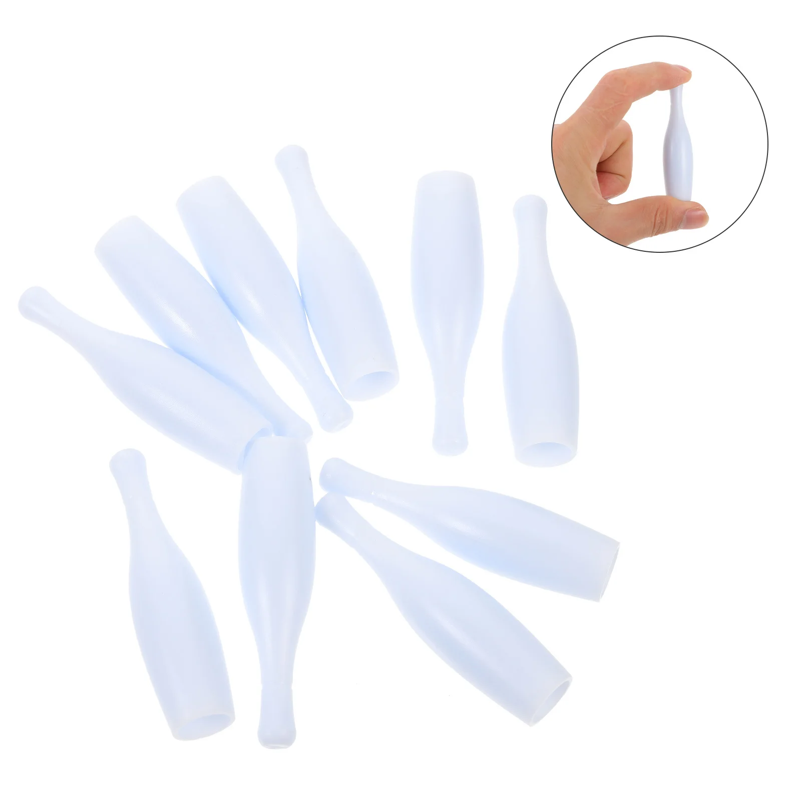 

20Pcs Mini Plastic Bowling Pin Set Table Small Replacement Durable Reusable for Indoor Interactive Bowling Game