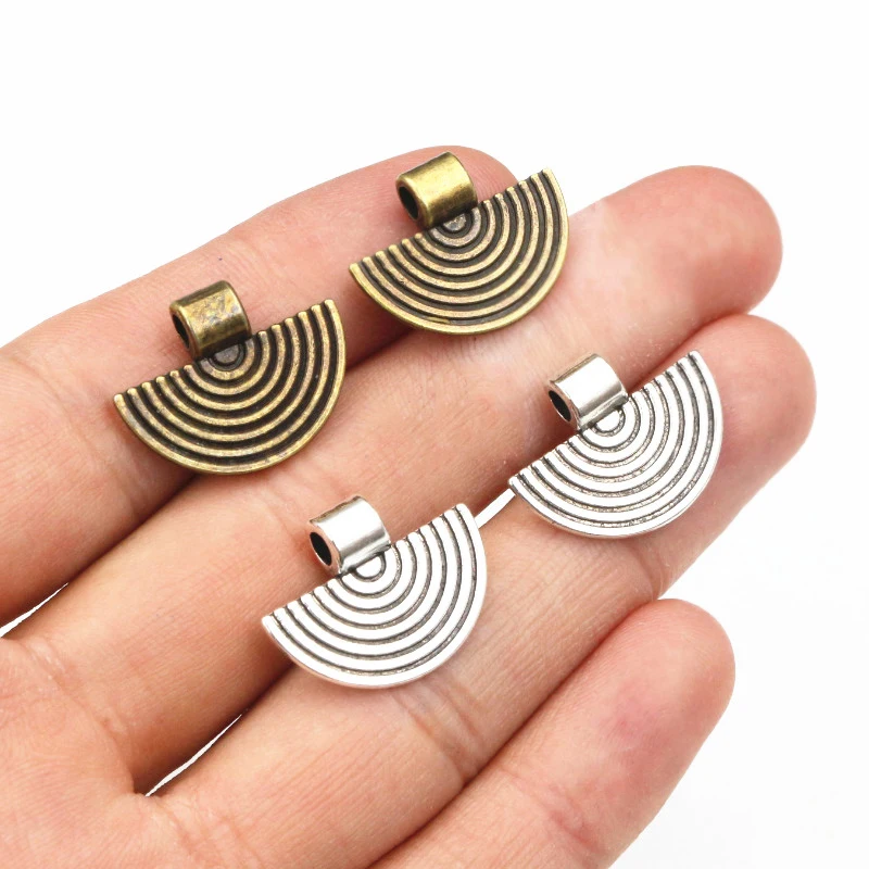 20pcs 20x16mm Bronze Antique Silver Color Fan Handmade Charms Pendant DIY Jewelry Making Accessories for Bracelet Necklace