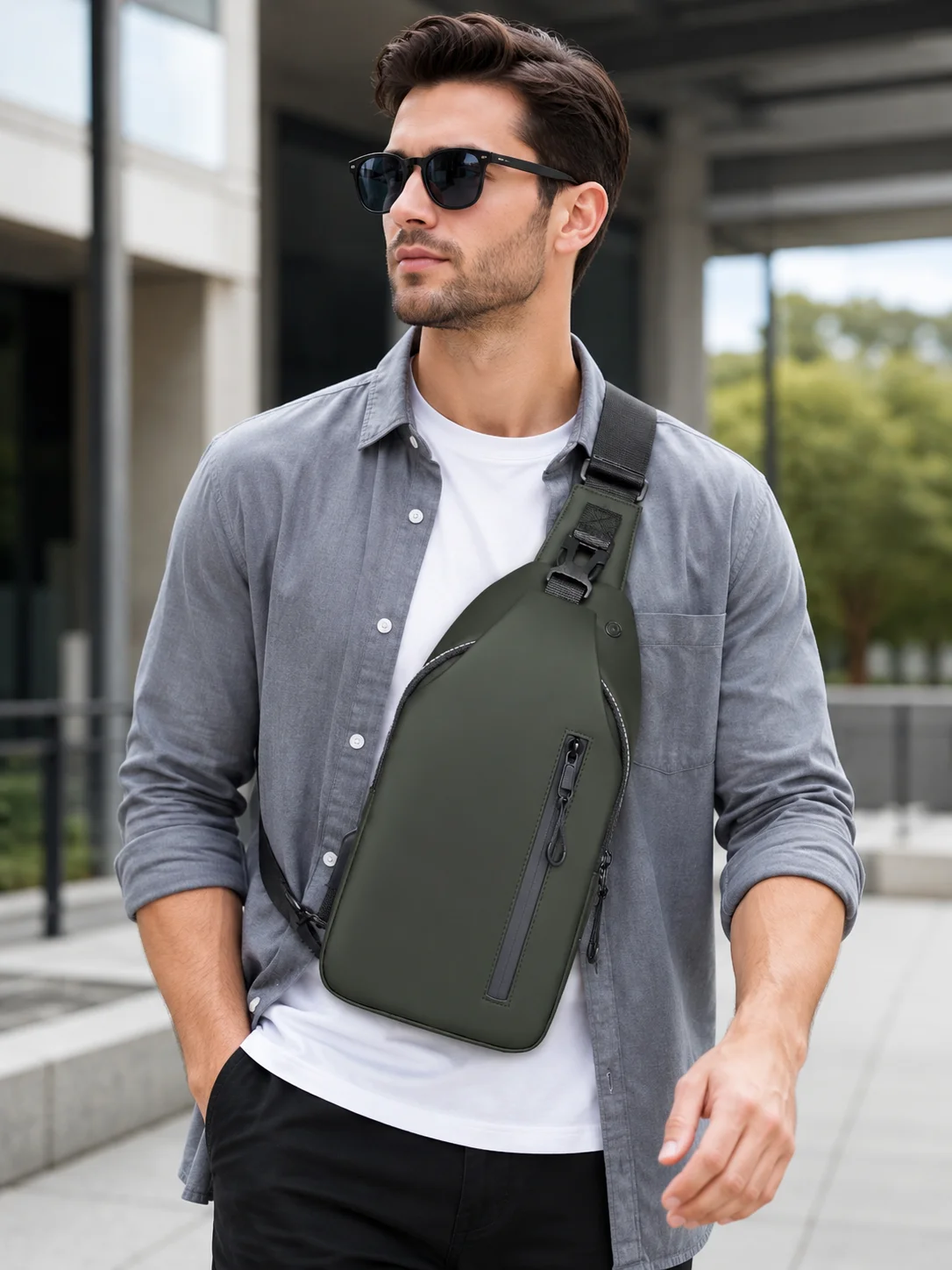 

Men Sling Bag Waterproof Crossbody Chest Bag Lightweight Shoulder Backpack Casual Travel Daypack for Men Outdoor Sports Commuter