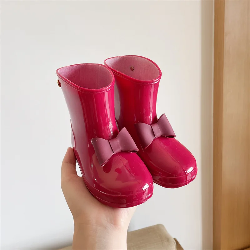 

Janpanese Style Bowknot Children Rain Shoes Primary School Girl Baby Kindergarten Anti-slip Rain Boots Kids Water Shoes SO115