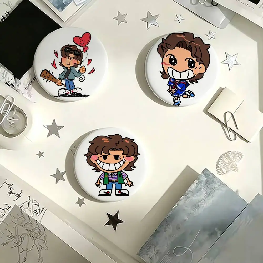 

cartoon expression Joe Keery Stranger Brooches Cartoon Badge Pins Backpack Hat Accessories Friend Gift