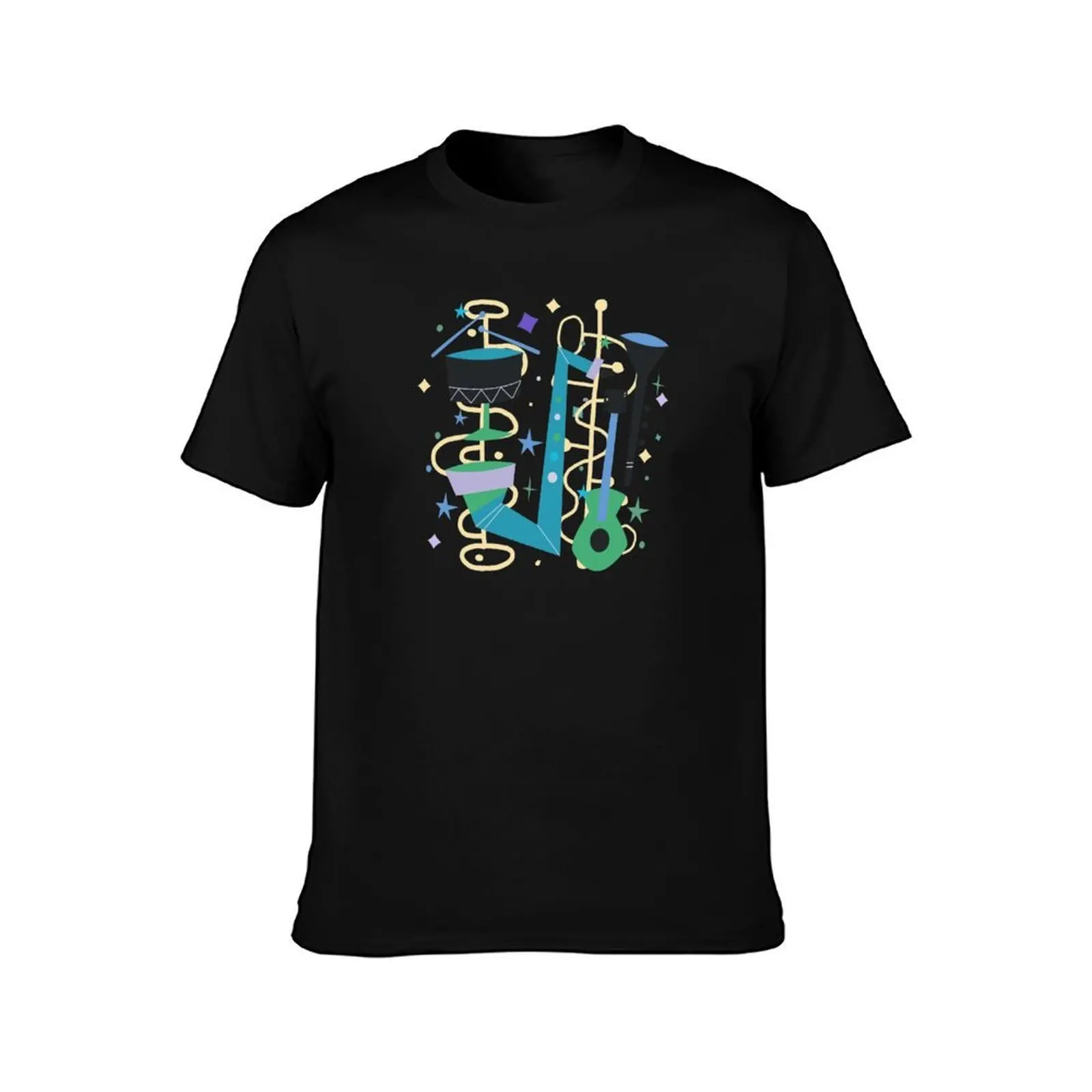 Midcentury Modern Fifties Jazz Composition T-Shirt, Summer Casual Cotton Tee, Oversized Streetwear Tops, Vintage Graphic Print