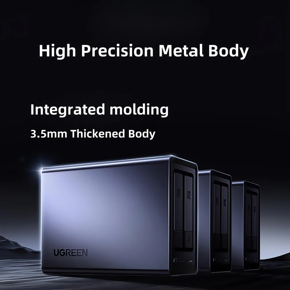 Metal Case 2 Bay SATA HDD SSD  N100 Quad Core 8GB DDR5 RAM 2.5GbE RJ45 HD Type C Home Cloud NAS - Image 5