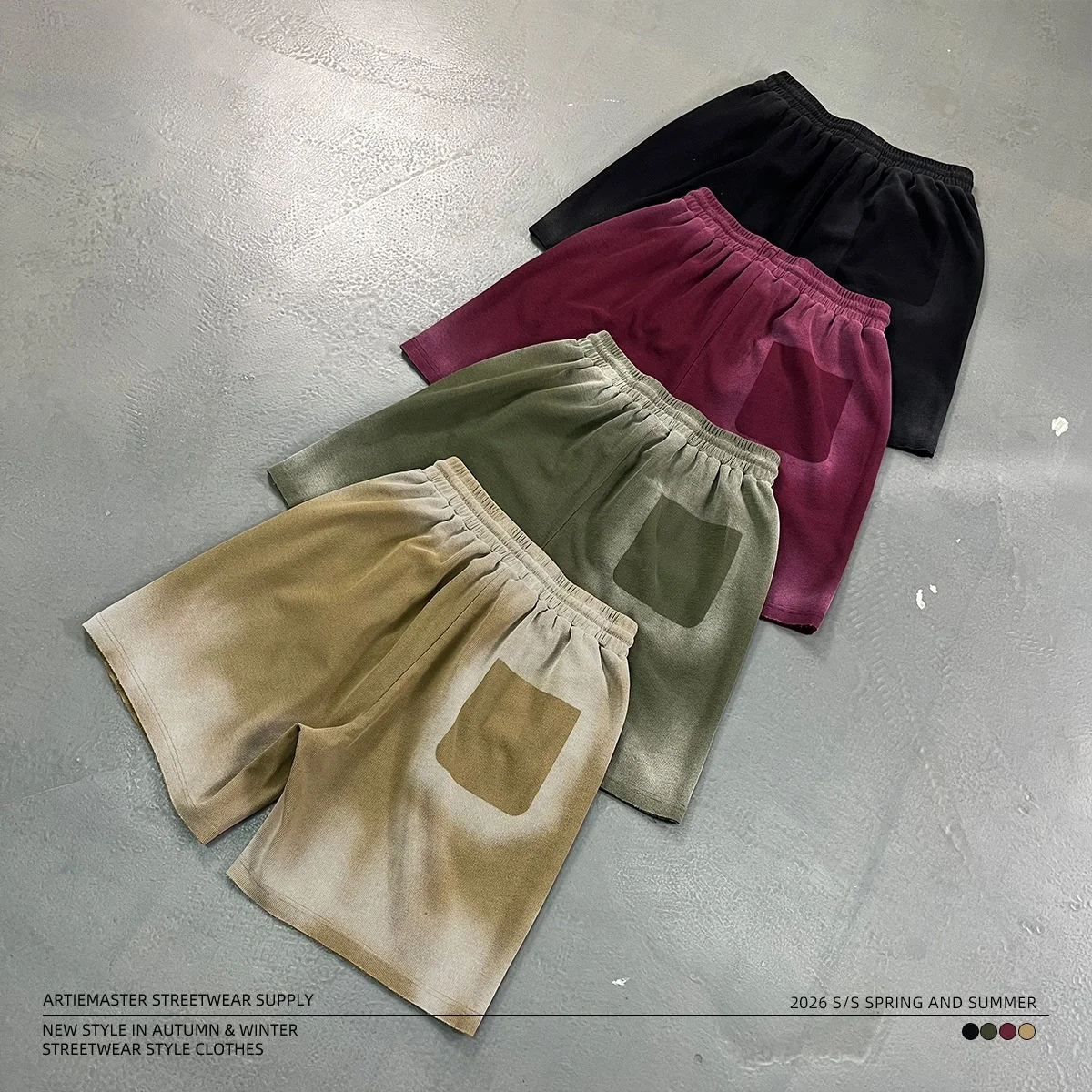 Artie Men's Spray Painted Washed out Shorts Loose Fit Elastic Waist Modal Fabric Large Size Summer Casual Shorts for Men And ...