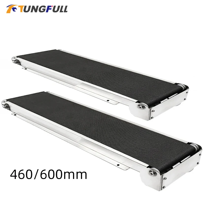 24V Mini Conveyor Belt 460mm Stainless Steel Frame PU Belt Vending Machine Automatic Track Cargo Channel No Power Supply