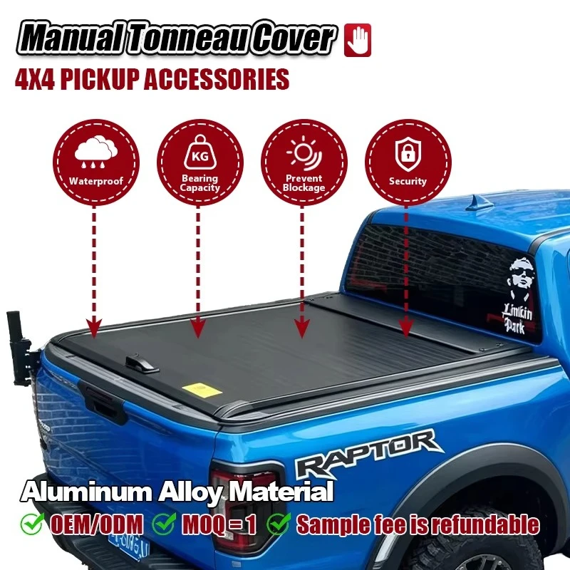 Aluminum Alloy Hard Retractable Manual Locking Pickup Truck Bed Tonneau Cover for Nissan Navara D23 D40 NP200 NP300 Pro4x
