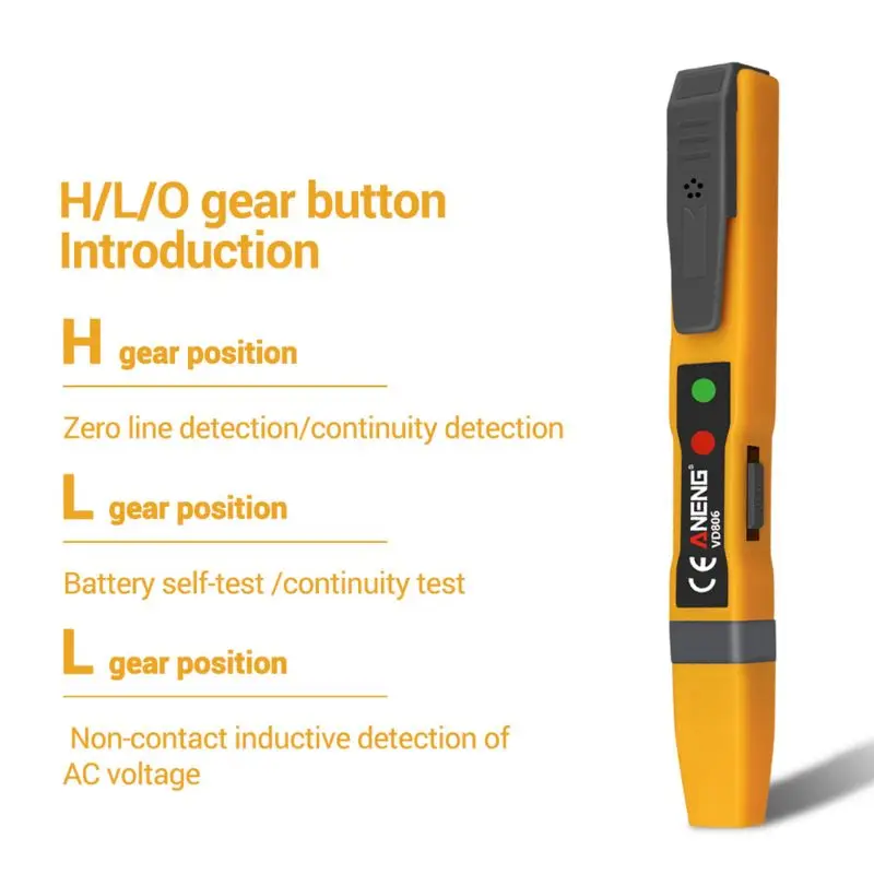 Sound Light for DC Detector Electric Non-contact Pen Tester Continuity Battery Test Pencil VD806