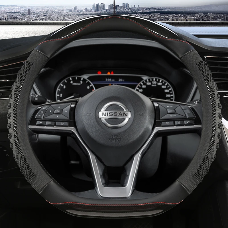 

D Shape Car Steering Wheel Cover For Nissan X-Trail Qashqai March Serena Micra Kicks 2017-2019 Altima Teana 2019 Sentra 2022