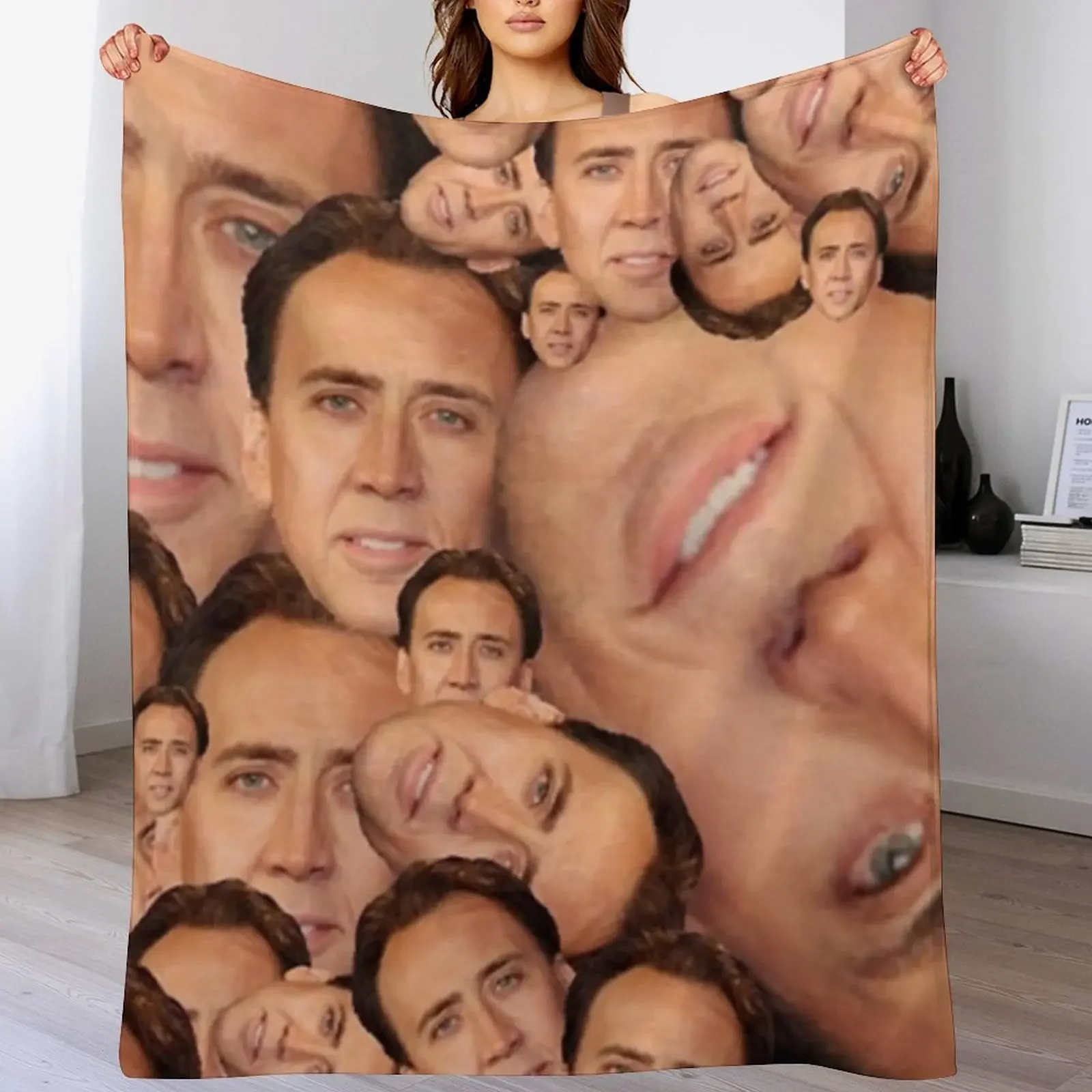 

Nicolas Cage Collage Throw Blanket Winter beds cosplay anime blankets and throws Thins Blankets