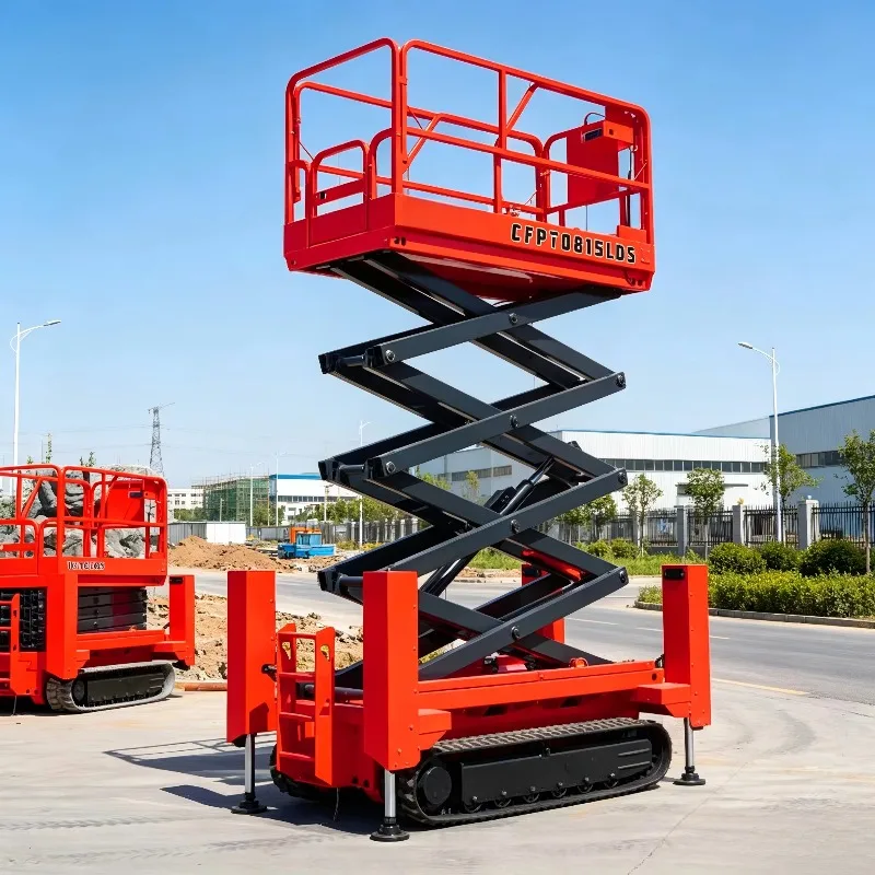 Certified Crawler Tracked Scissor Lift Aerial Lifting Equipment Electric Self Propelled Remote Monitoring System