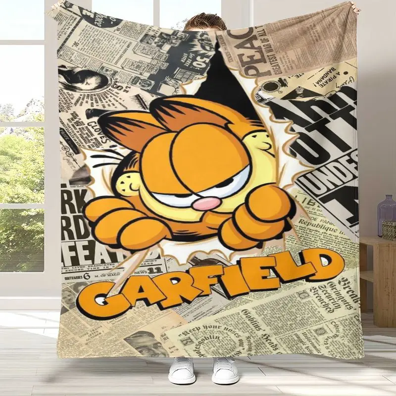 Cute Cartoon G-Garfield Soft Flannel Throw Blanket,Cozy Warm Blanket for Bed,Sofa,Living Room,Picnic,Camping,Home Decor,Gift Kid