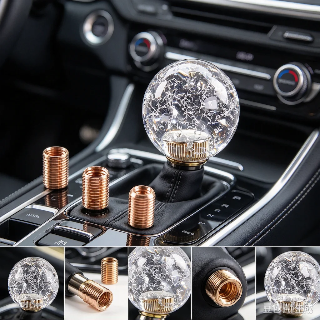 Universal Car Resin Shifter Head Gear Shift Knob Stick Crystal Transparent Bubble Manual 54mm Head Lever Car Accessories