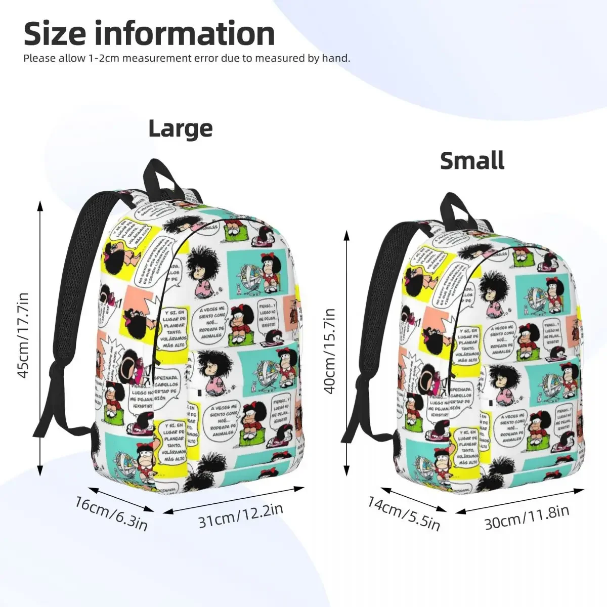 Mafie Mafalda Funny Backpack for Boy Girl Kids Student School Book Bags AOT Anime Daypack Kindergarten Primary Bag Sports