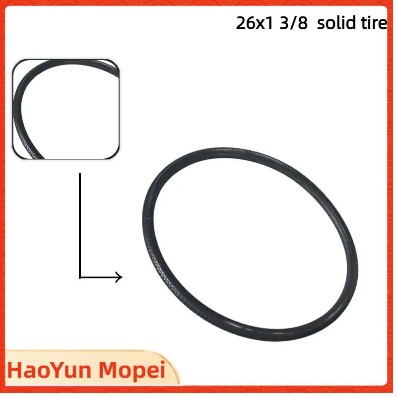 Hot26X1 3/8 solid tire explosion-proof tire, suitable for most electric bicycle and electric scooter tire modification parts