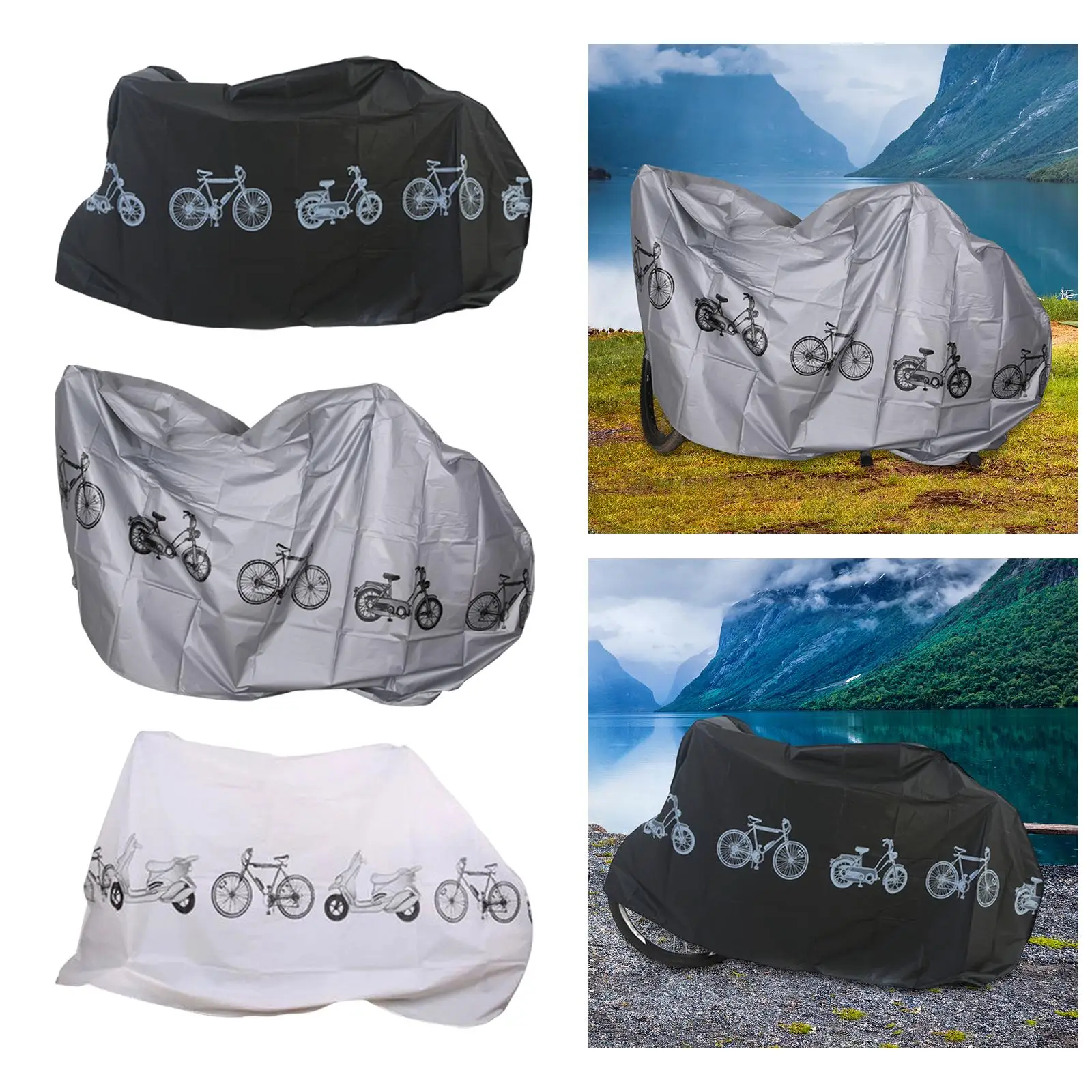 Mountain Road Bike Cover Waterproof Anti Accessories Polyester Sun Protection Large Raincoat for Motorcycle Motorbike Outdoor