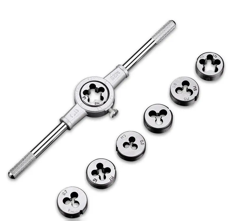 

Высококачественный набор метчиков и штампов, 32 шт., набор ручных метчиков и штампов, высококачественный набор метрических метчиков M3 M4 M5 M6 M7 M8 M10 M12