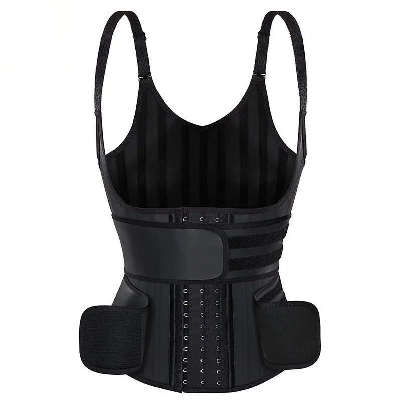 

Women Removable Strap Waist Trainer Latex Slimming Sheath Belly Reducing Tummy Sweat Shapewear Workout Body Shaper Corset Vest