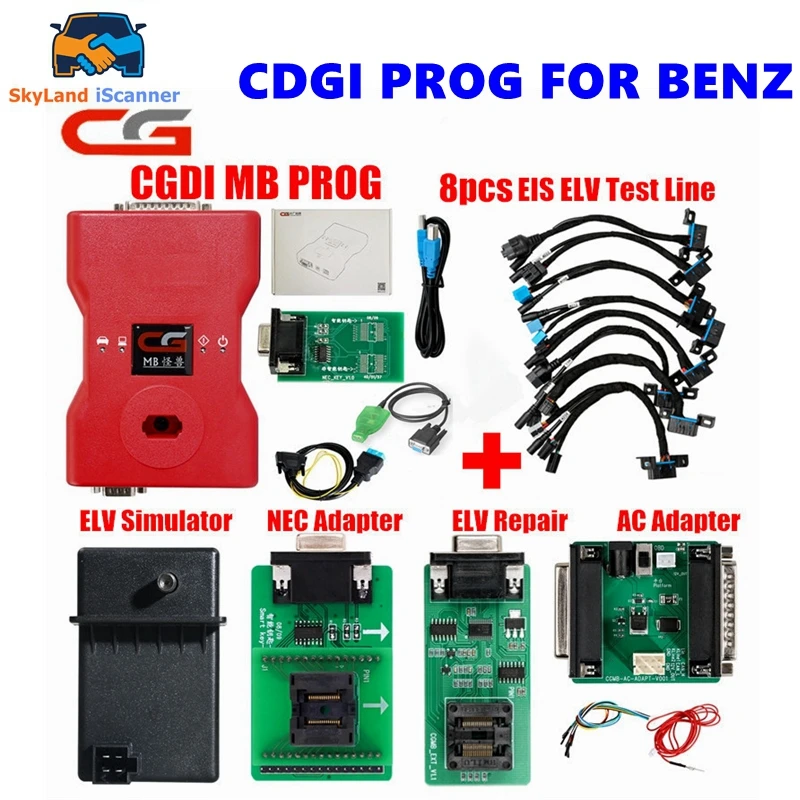 

New Arrival CGDI Prog MB Car Key Add Fastest for Benz Key Programmer Support All Key Lost with ELV/NEC Adapter Free Simulator