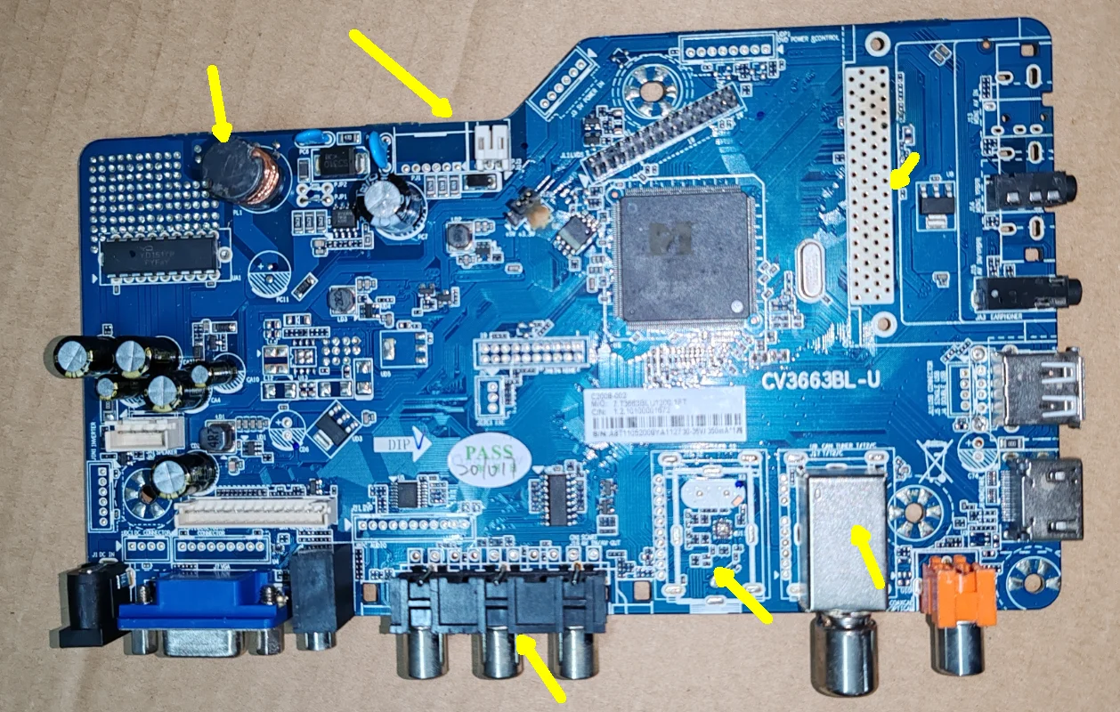 CV3663BL-U   Three in one TV motherboard working good  for  6 specifications, check the pictures