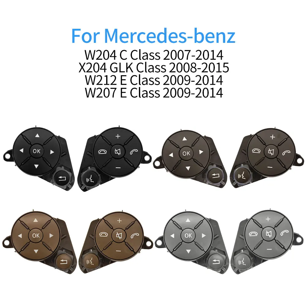For Mercedes W204 X204  W212 Car Steering Wheel Multifunction Control Buttons Cover For Benz C E GLK Class C180 C200 GLK260 E300